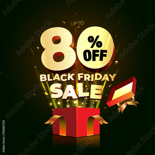 Black Friday Sale post Vector illustration.