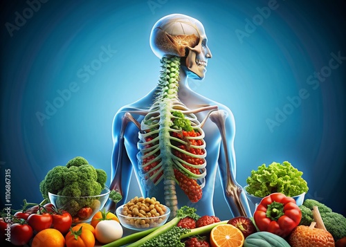 Detailed Three-Dimensional Illustration of the Human Spine X-Ray, Showcasing Anatomy, Bone Structure, and Joint Health for Comprehensive Understanding of Pain-Free Living. photo