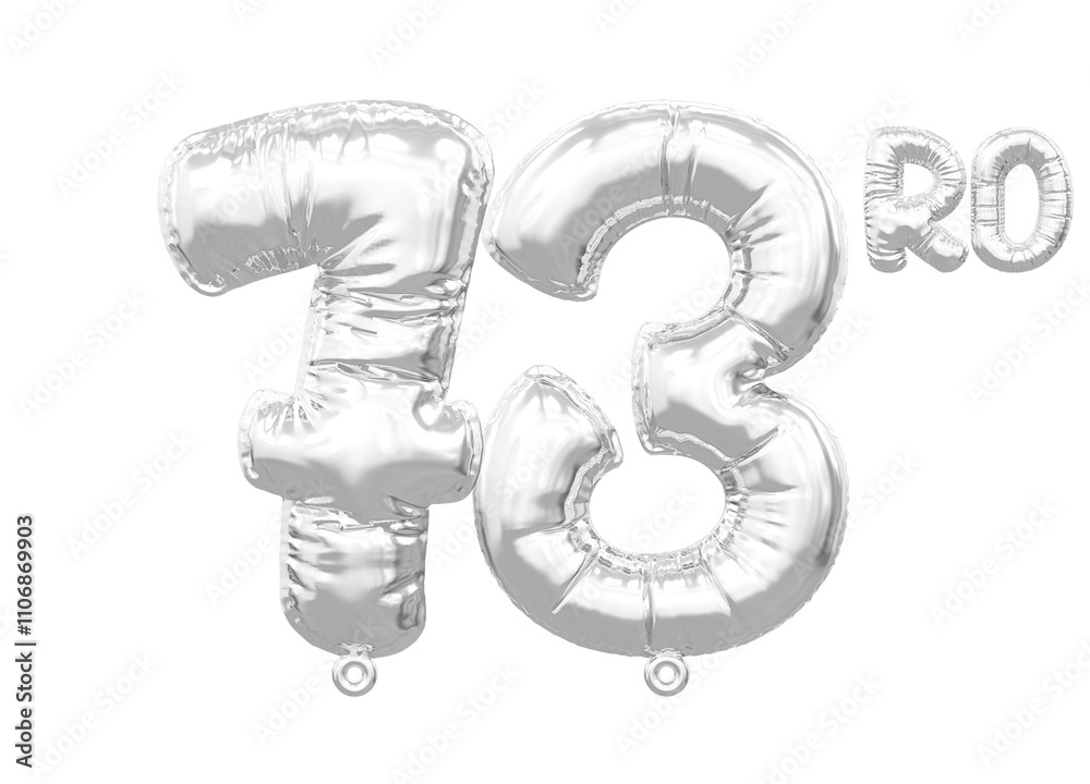 73rd Anniversary Balloon Silver Number 73rd Anniversary Balloon Silver Number