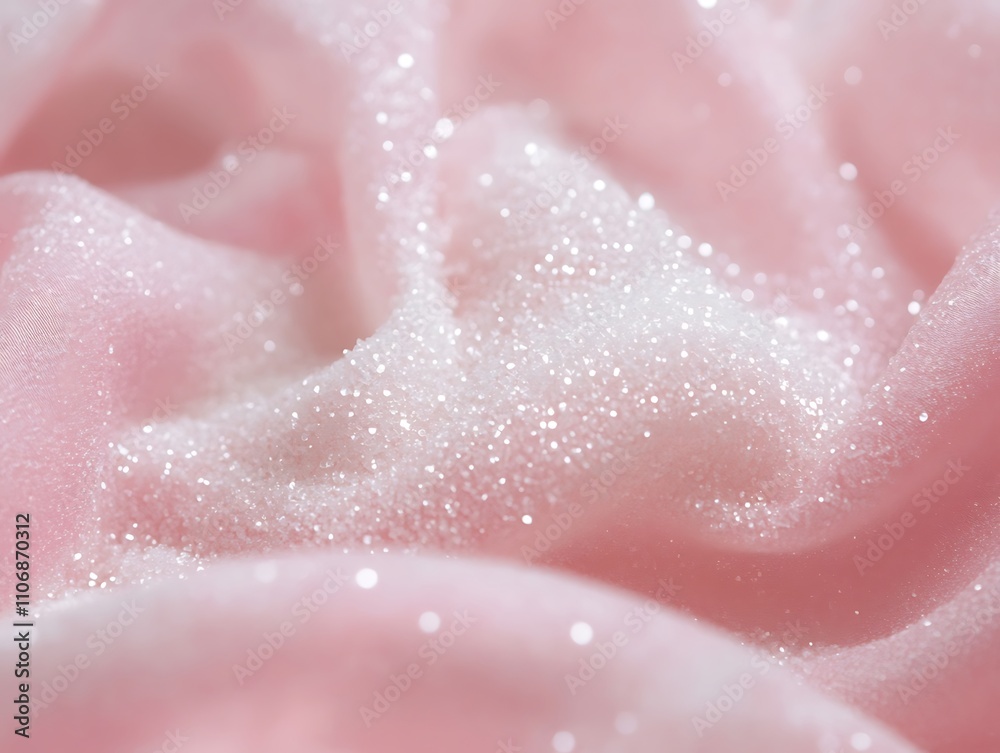 Fototapeta premium Close-up of pink fabric with glitter.