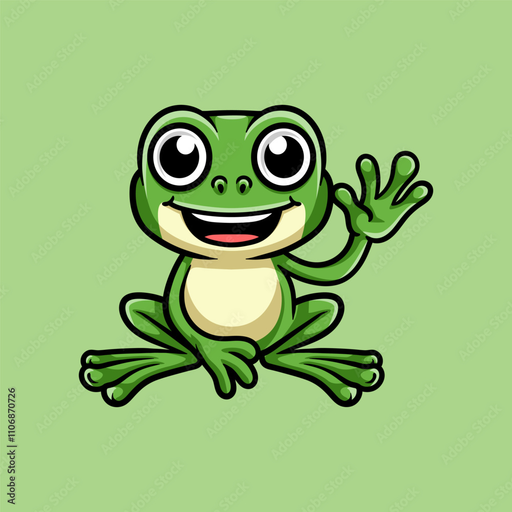 fun cartoon of green frog character isolated drawing line art style sketch classic vintage design illustration fun cartoon of green frog character isolated drawing line art style sketch classic vintage design illustration