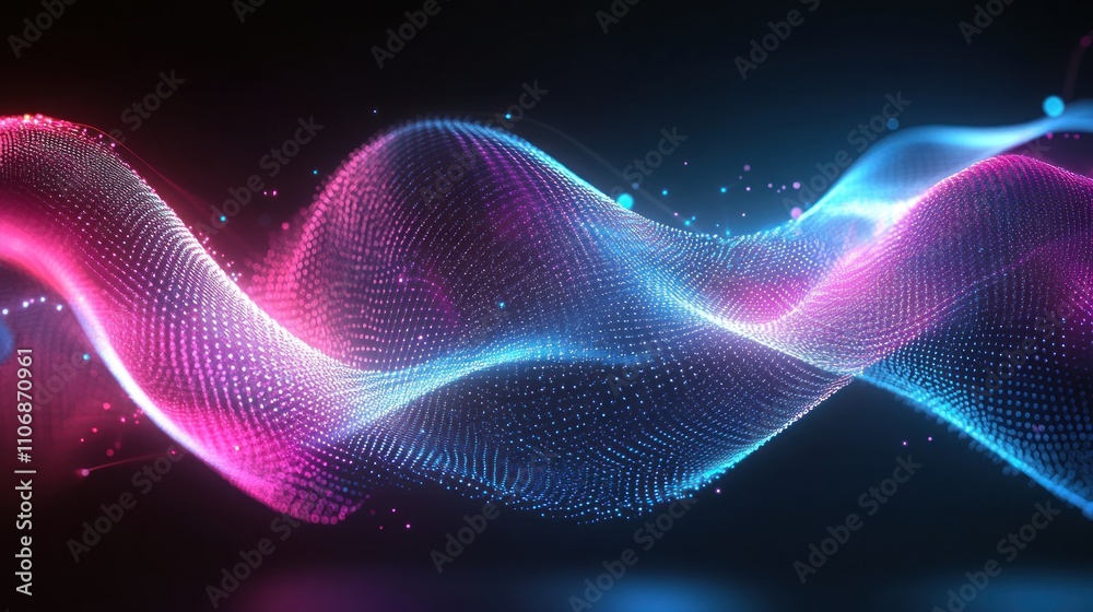 Bold, swirling particle wave in pink and blue, vibrant digital energy, Bold, swirling particle wave in pink and blue, vibrant digital energy,