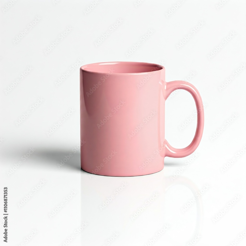 plain pink mug on a white background