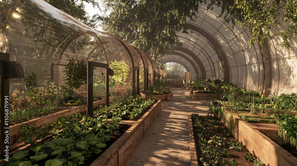 Futuristic Underground Community Garden: Diverse Group Harvest and Share Knowledge in Ultra-Detailed 3D Rendered Scene Futuristic Underground Community Garden: Diverse Group Harvest and Share Knowledge in Ultra-Detailed 3D Rendered Scene
