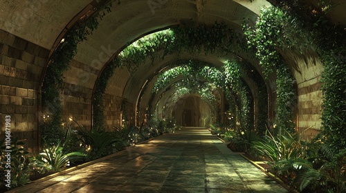 Subterranean Eden: Ultra-Detailed 3D Render of Lush Underground Sanctuary for Urban Agriculture