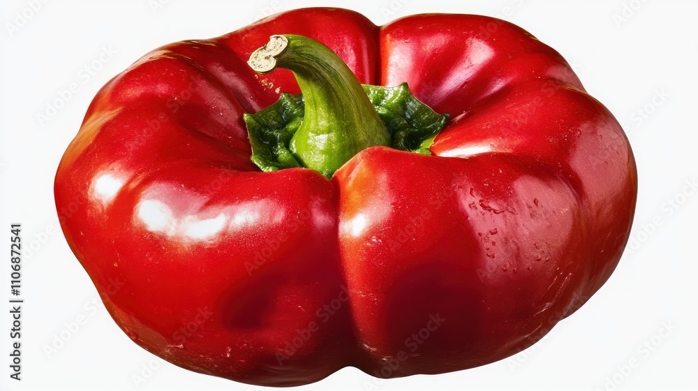 Close-up of bright red bell pepper, transparent background Close-up of bright red bell pepper, transparent background