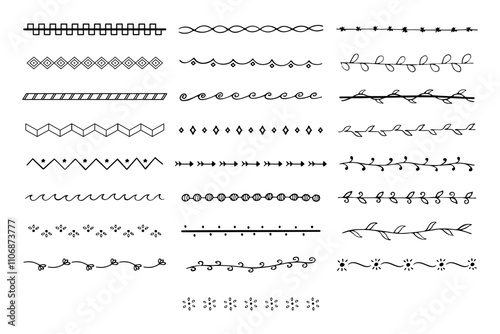 geometric border doodle set