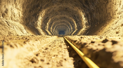 Ultra-Detailed 3D Render: Farmer's Hand Measuring Soil Moisture Levels in Underground Farm for Crop Care Emphasis photo