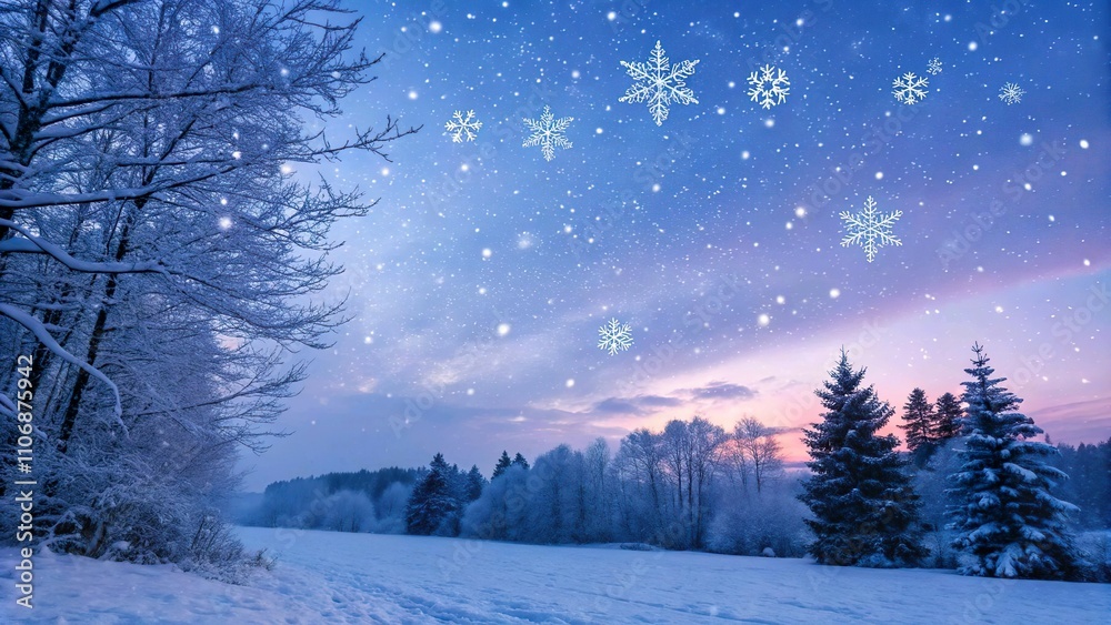 Fototapeta premium blue christmas snowfall background