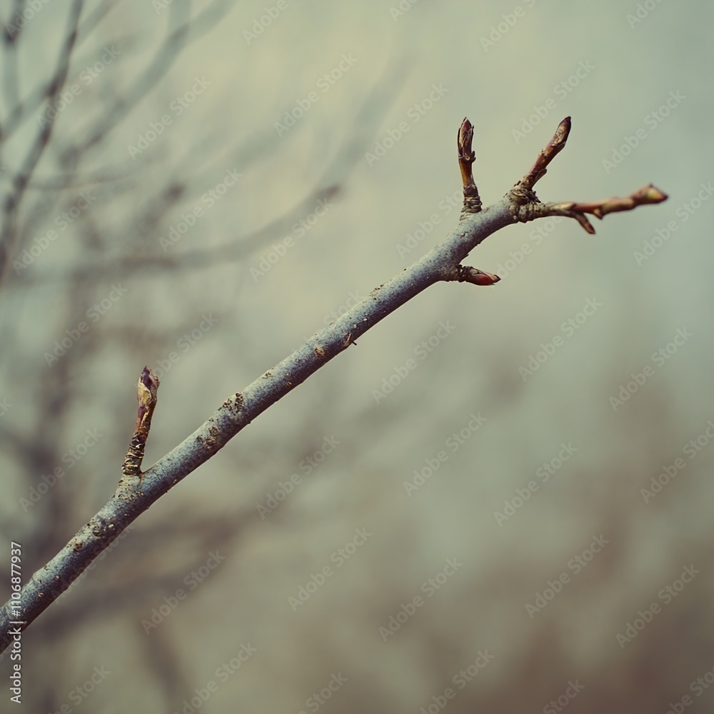 New Life: A Spring Branch with Buds New Life: A Spring Branch with Buds