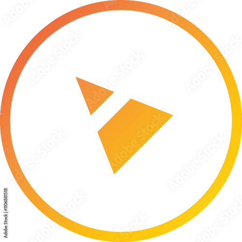 Cursor icons designed in orange and yellow gradient with geometric shapes and circular outline for digital applications