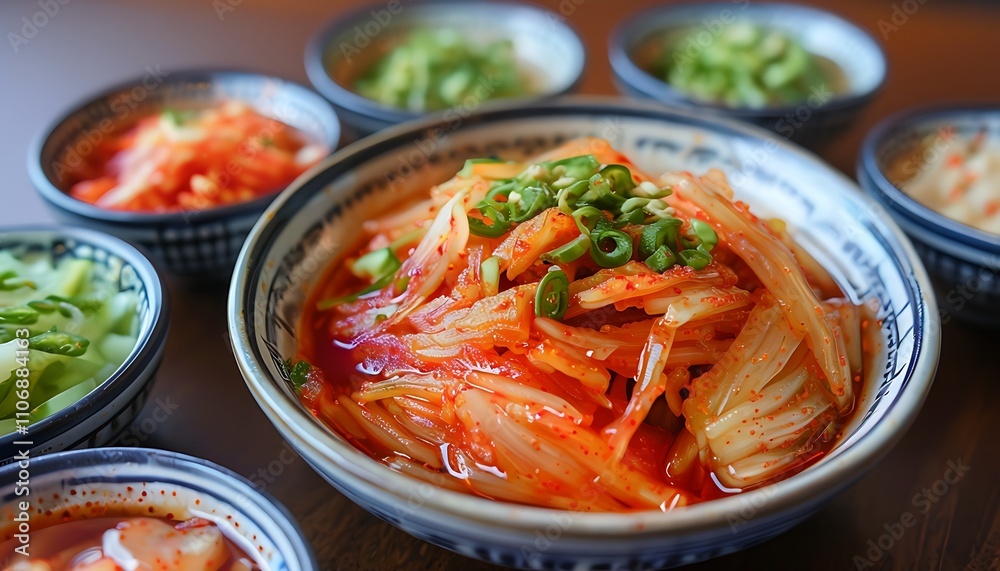 kimchi and side dishes in small bowls kimchi and side dishes in small bowls