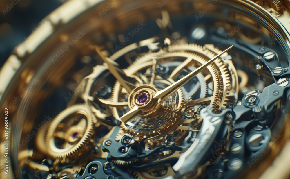 Intricate mechanism of a luxury watch close-up timepiece studio macro photography craftsmanship and design Intricate mechanism of a luxury watch close-up timepiece studio macro photography craftsmanship and design