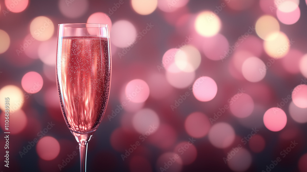 Champagne glasses on festive table for New Year celebration with bokeh background. Champagne glasses on festive table for New Year celebration with bokeh background.