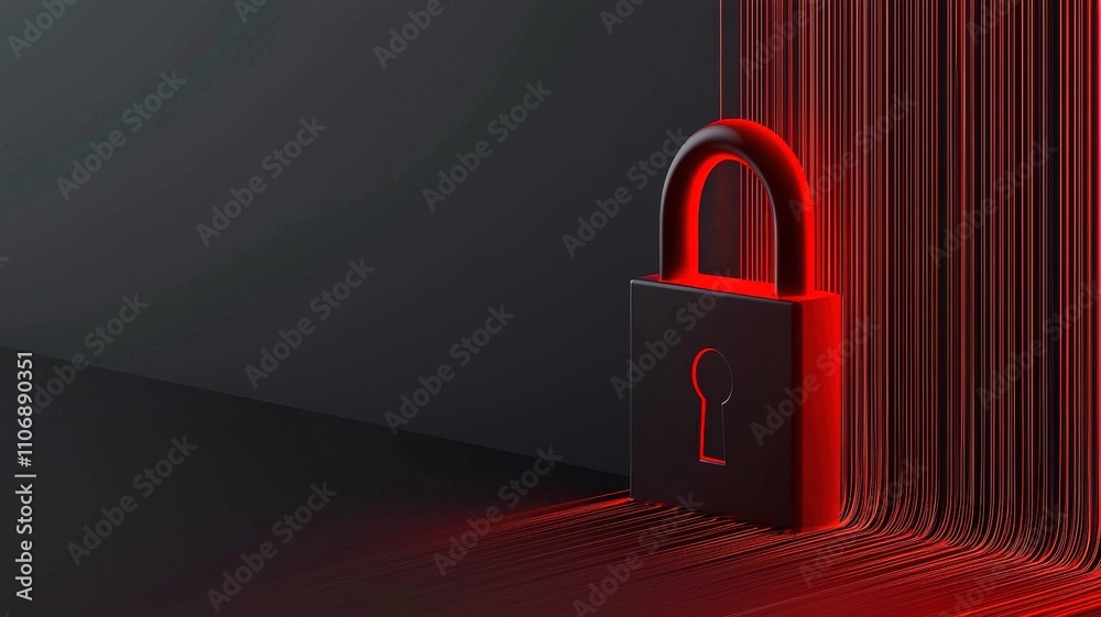 A sleek, modern padlock symbolizes security and encryption.