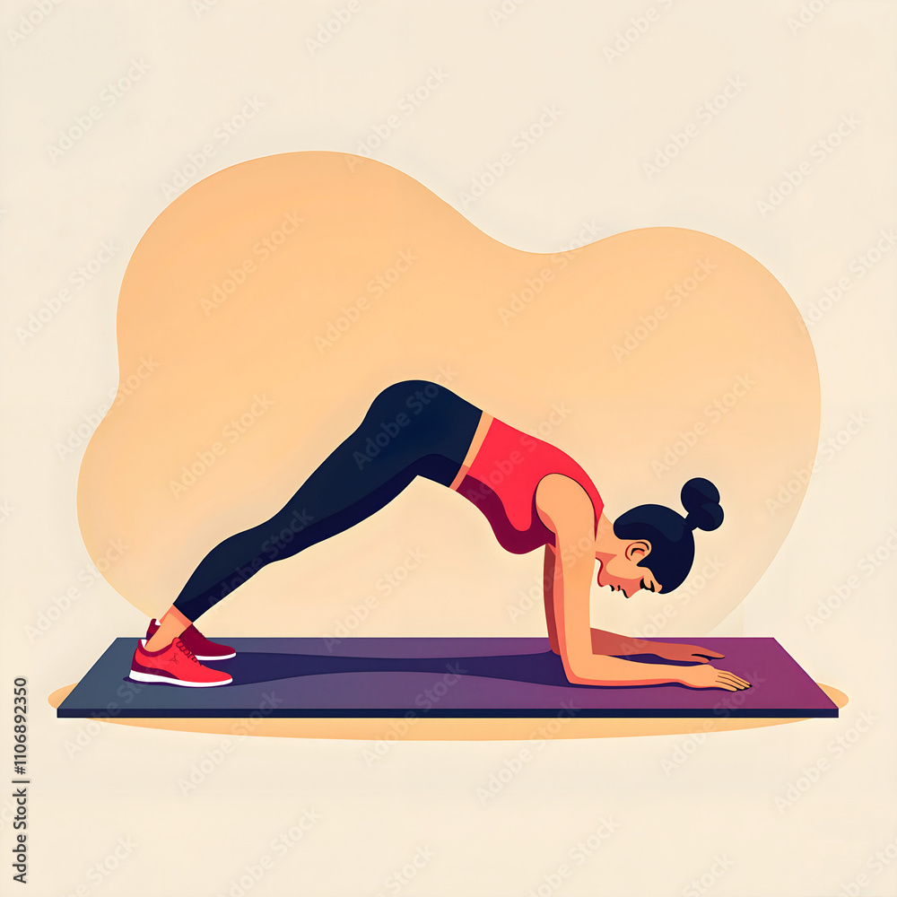 Strength and flexibility shine through in a creative fitness routine on a mat Strength and flexibility shine through in a creative fitness routine on a mat