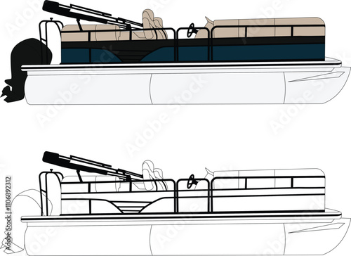 pontoon boat vector, pontoon boat, pontoon boat logo, pontoon vector images, line art illustrations, graphic art pontoon boat download, best pontoon boat