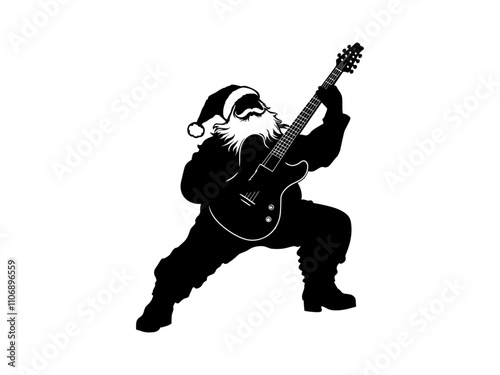 Santa Rockstar Silhouettes for Christmas