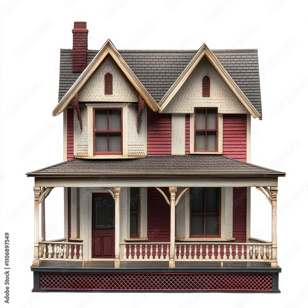 A house on isolated on white background A house on isolated on white background