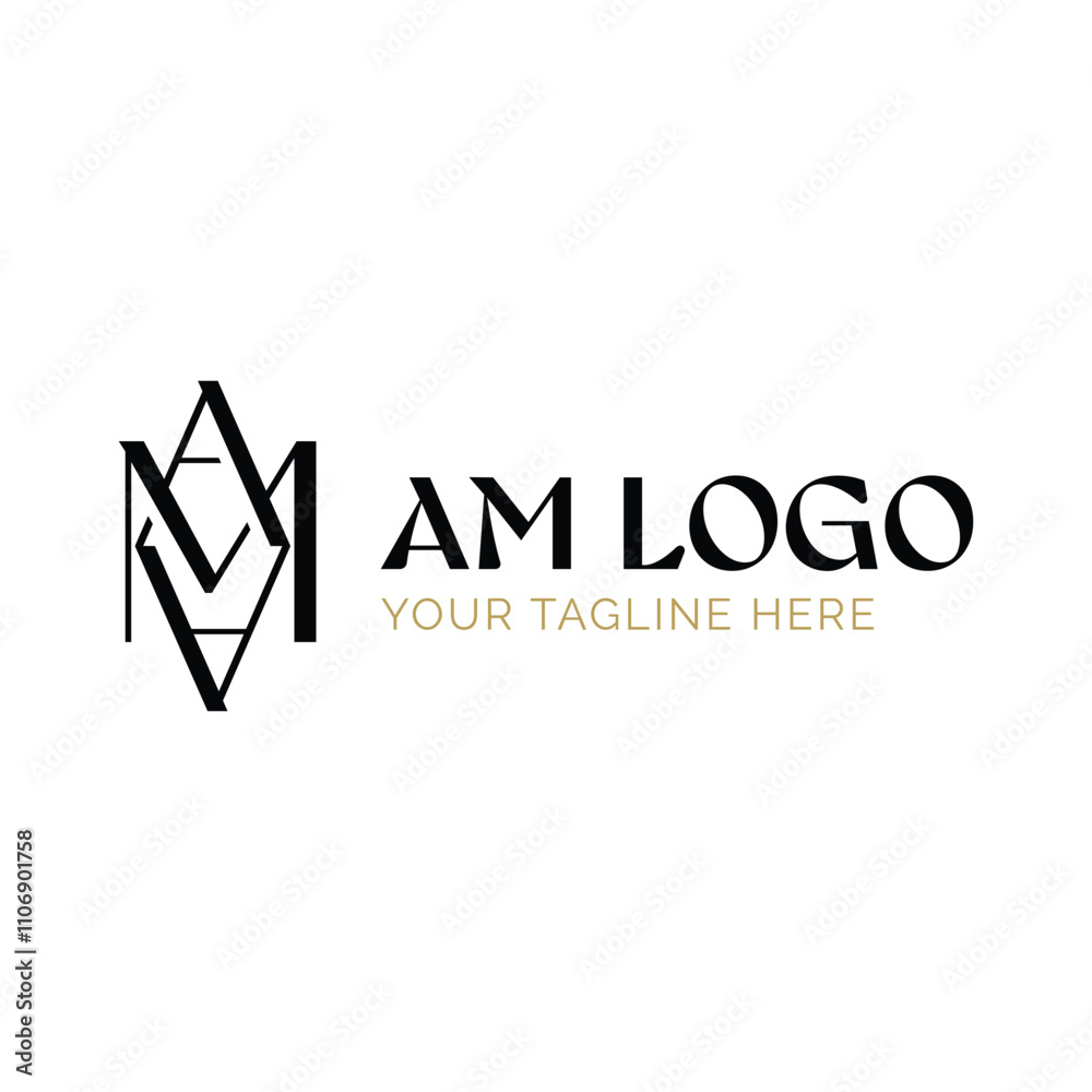 Sleek AM Monogram Design Sleek AM Monogram Design