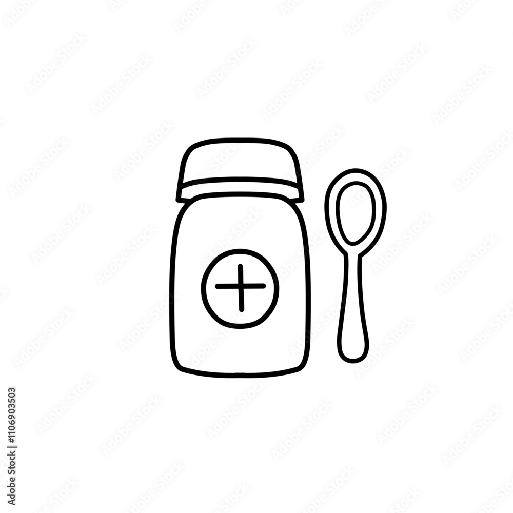 medical syrup line icon medical syrup line icon