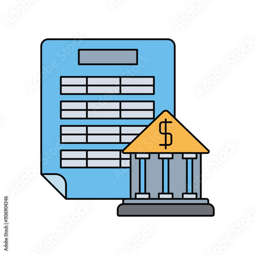 governmental color line icon with white background vector stock illustration