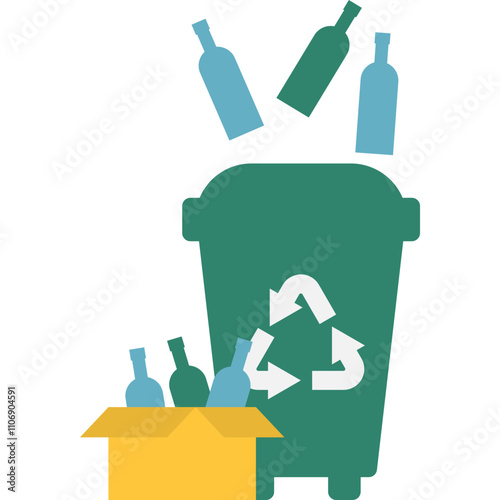 Sorting Garbage Illustration