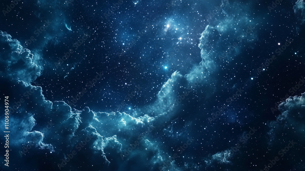 Fototapeta premium Starry sky with points, lines, and shapes forming a futuristic concept, abstract design, technology-driven innovation