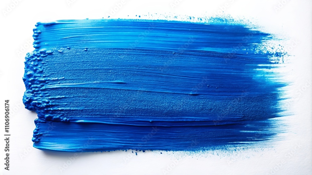 Vibrant Blue Acrylic Paint Stroke Texture on White Background Vibrant Blue Acrylic Paint Stroke Texture on White Background