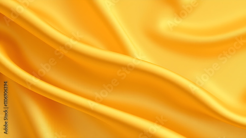 Close-up texture of natural golden silk. Light gold fabric smooth texture surface background. Smooth elegant golden silk in sepia tone.3D vector illustration. Generative AI