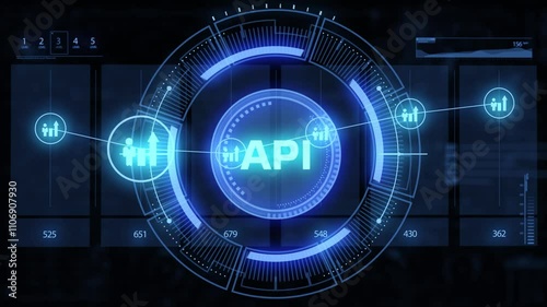 API - Application Programming Interface. Software development tool. Business, modern technology, internet and networking concept.