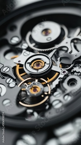 Wallpaper Mural Intricate watch mechanism: close-up view of gears and cogs in modern timepiece Torontodigital.ca