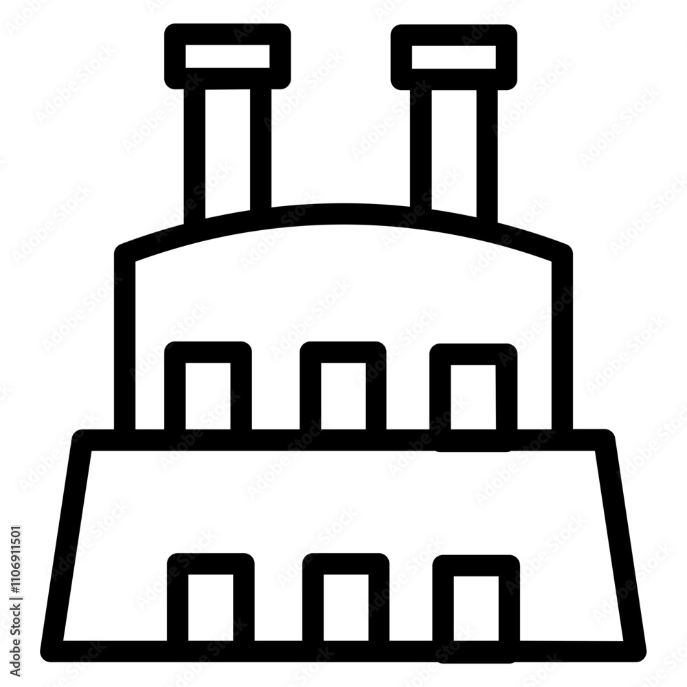 Factory Industry Machine Line Icon Factory Industry Machine Line Icon