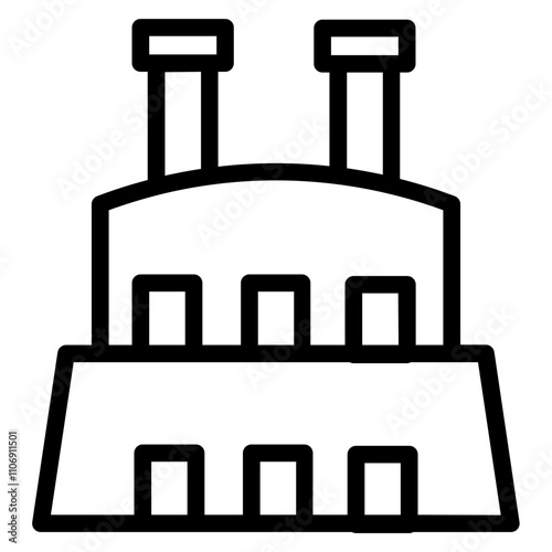 Factory Industry Machine Line Icon