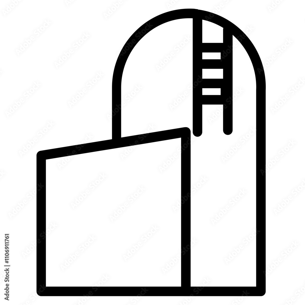 Factory Industry Tank Line Icon Factory Industry Tank Line Icon