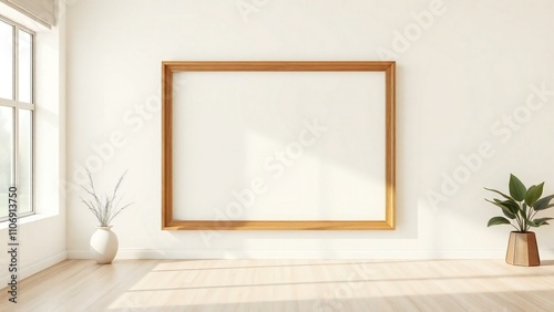 empty room with a picture frame
