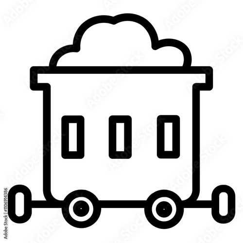 Barrow Cart Wheel Line Icon