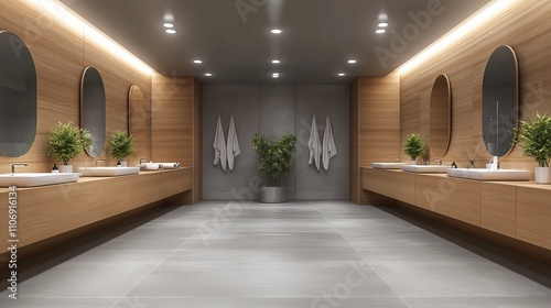 3d render of cloak room, dressing room  photo