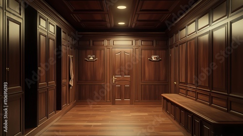  3d render of dressing room, cloak room photo