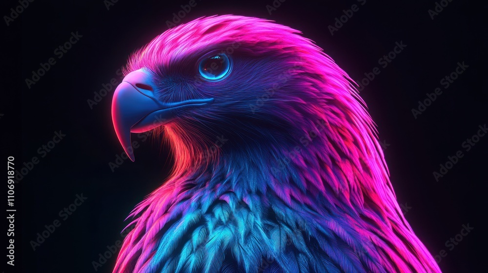 A vibrant, neon-colored depiction of a bird, showcasing artistic and imaginative flair. A vibrant, neon-colored depiction of a bird, showcasing artistic and imaginative flair.