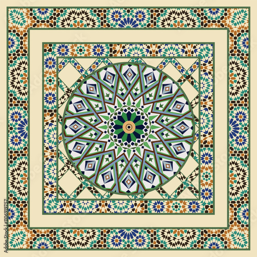 Morocco Seamless Design,Traditional Arabic Islamic Background, Mosque decoration element.
