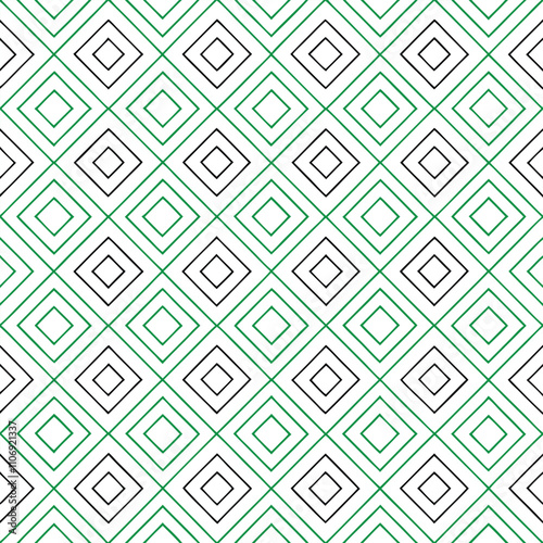 This seamless geometric diamond pattern design is perfect for textiles and fabric projects. It features vibrant and contemporary elements, creating a stylish and modern look.