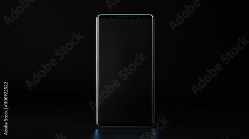 Sleek Smartphone on Dark Background: A Minimalist Product Shot photo