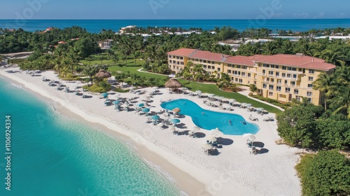 Luxurious Resort with Pool and Beach on a Tropical Island