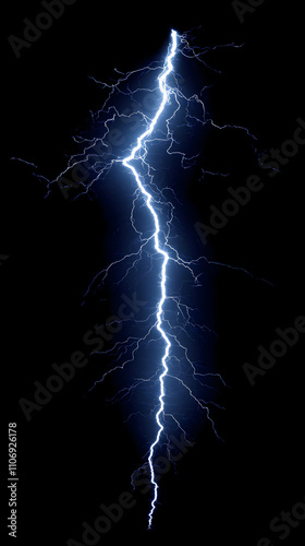 Digital Lightning Bolt: Abstract Blue Electrical Discharge Background Image