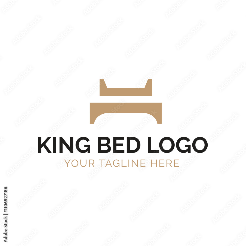 Minimalist King Bed Logo Design Minimalist King Bed Logo Design