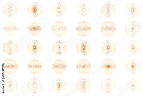 Gold mandala line art pattern decor