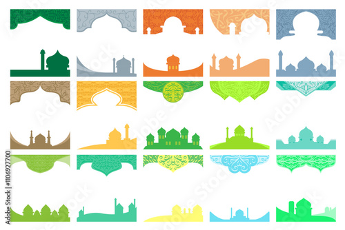 letter header illustration mosque theme