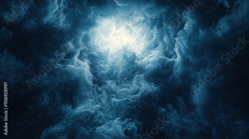 The emitting fog creates an eerie atmosphere. The creepy and mysterious effect is perfect for a spooky background or wallpaper, with dark shadows adding to the thrilling atmosphere. photo