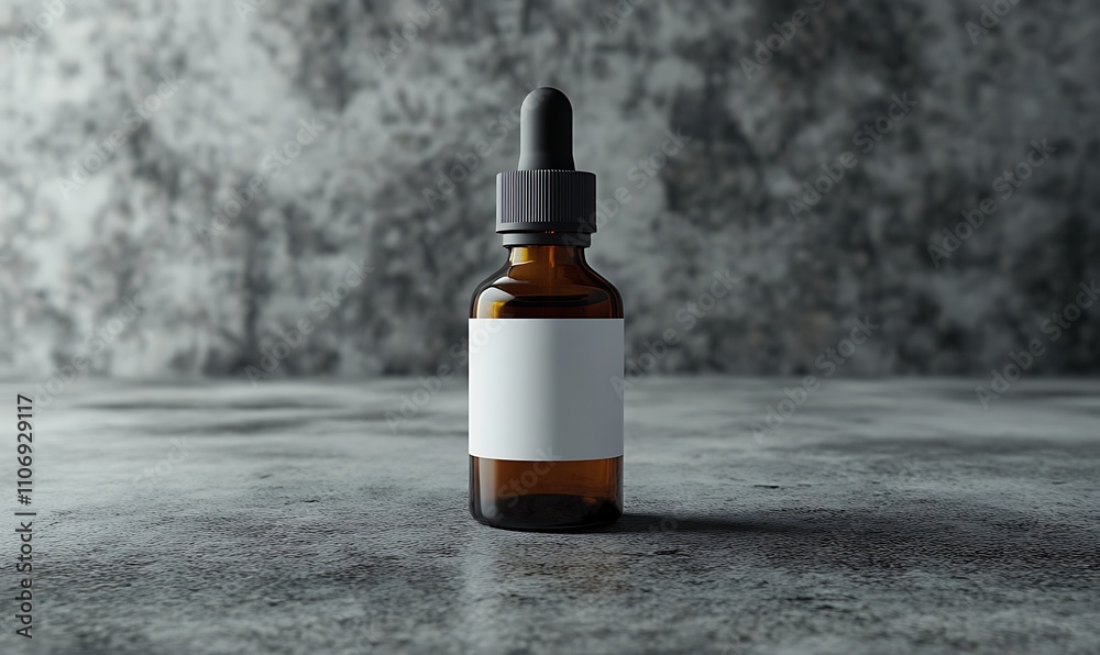 Amber Glass Bottle With Dropper And Blank Label Amber Glass Bottle With Dropper And Blank Label
